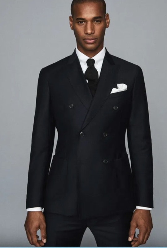 Reiss Woking Flannel Slim Fit Blazer Size 40 Mens Navy Blue Jacket $620 Wool